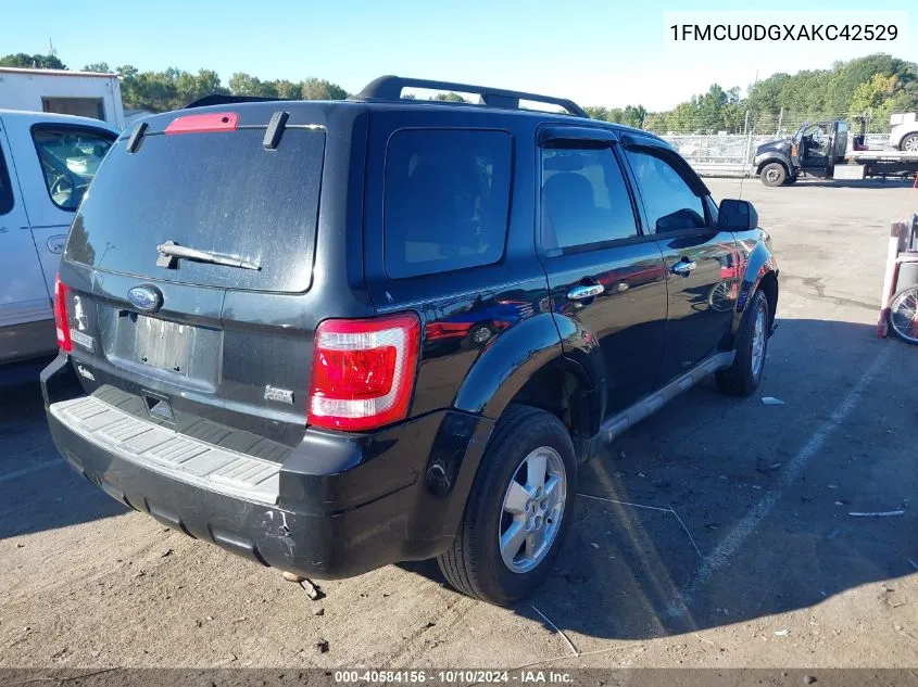 1FMCU0DGXAKC42529 2010 Ford Escape Xlt