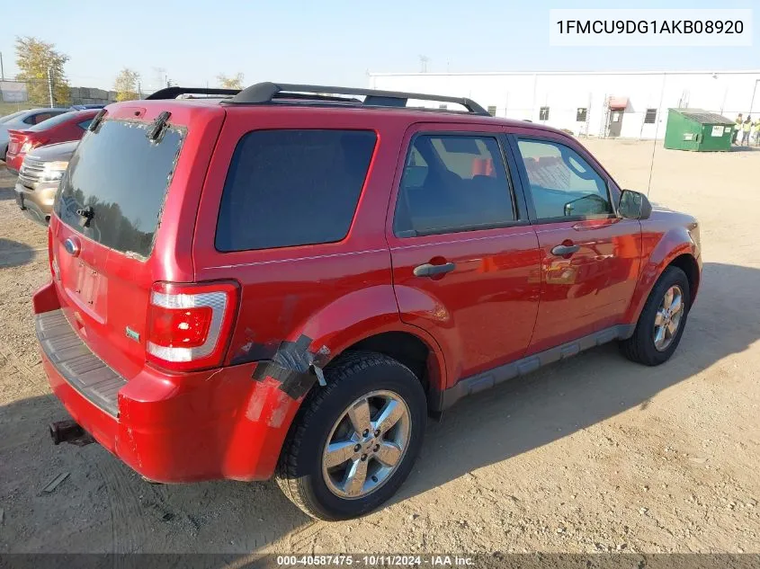 2010 Ford Escape Xlt VIN: 1FMCU9DG1AKB08920 Lot: 40587475