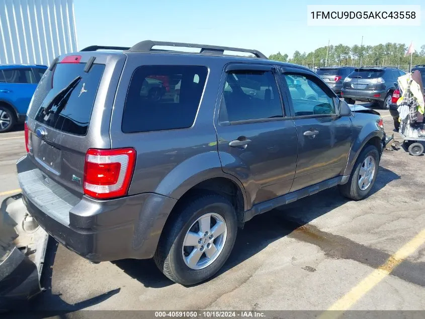 2010 Ford Escape Xlt VIN: 1FMCU9DG5AKC43558 Lot: 40591050