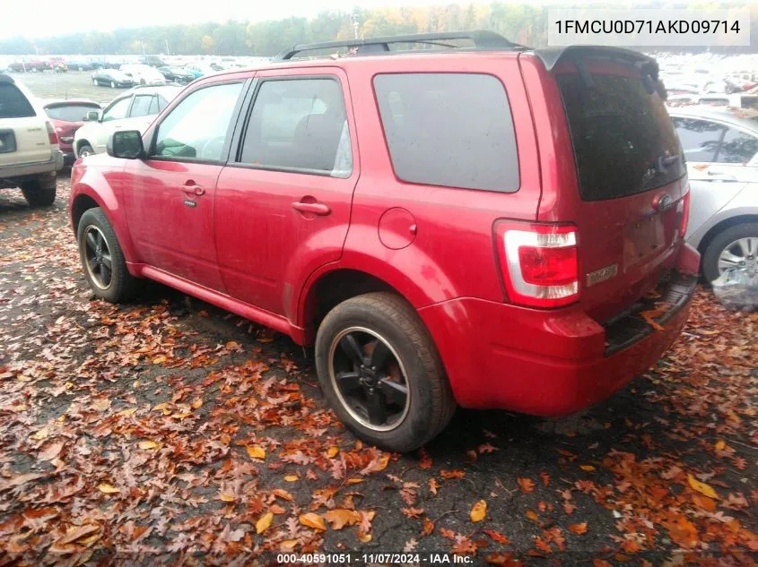 2010 Ford Escape Xlt VIN: 1FMCU0D71AKD09714 Lot: 40591051