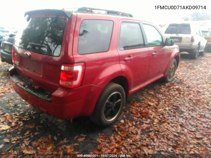 2010 Ford Escape Xlt VIN: 1FMCU0D71AKD09714 Lot: 40591051