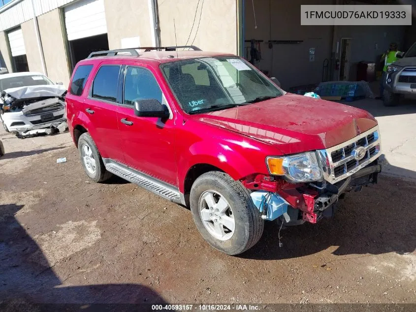 2010 Ford Escape Xlt VIN: 1FMCU0D76AKD19333 Lot: 40593157