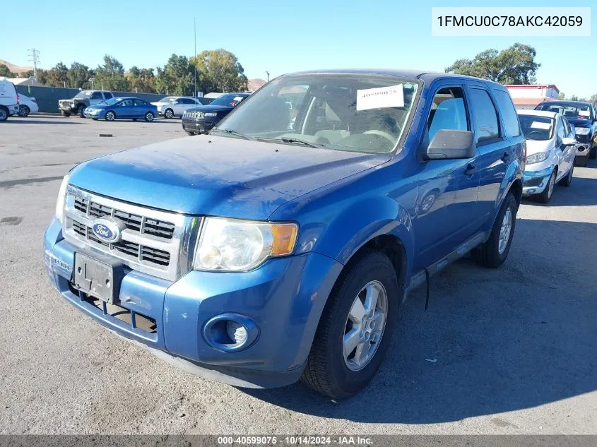 2010 Ford Escape Xls VIN: 1FMCU0C78AKC42059 Lot: 40599075