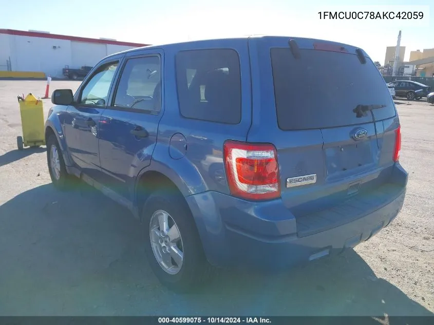 2010 Ford Escape Xls VIN: 1FMCU0C78AKC42059 Lot: 40599075