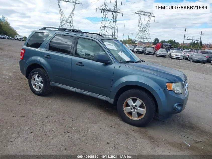 2010 Ford Escape Xlt VIN: 1FMCU0D78AKB21689 Lot: 40608860