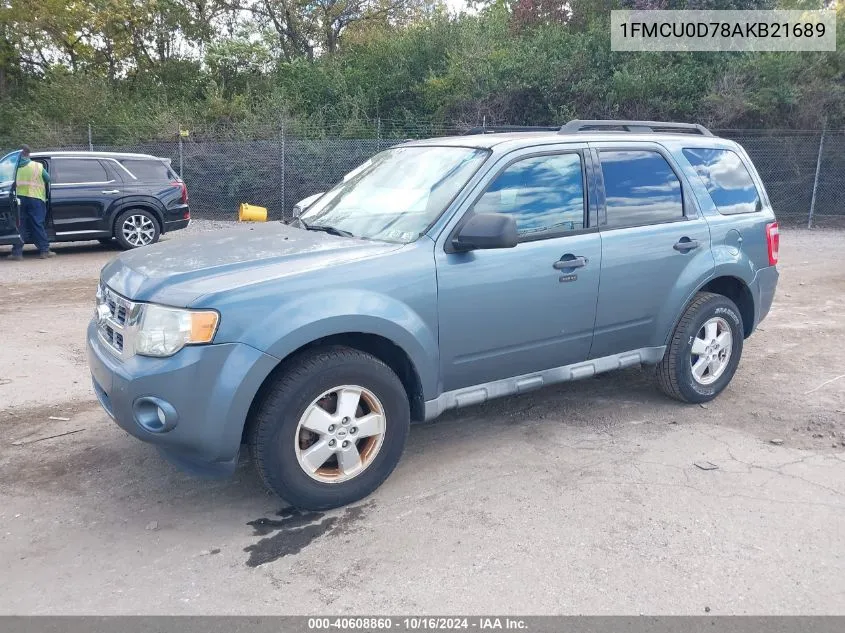 2010 Ford Escape Xlt VIN: 1FMCU0D78AKB21689 Lot: 40608860