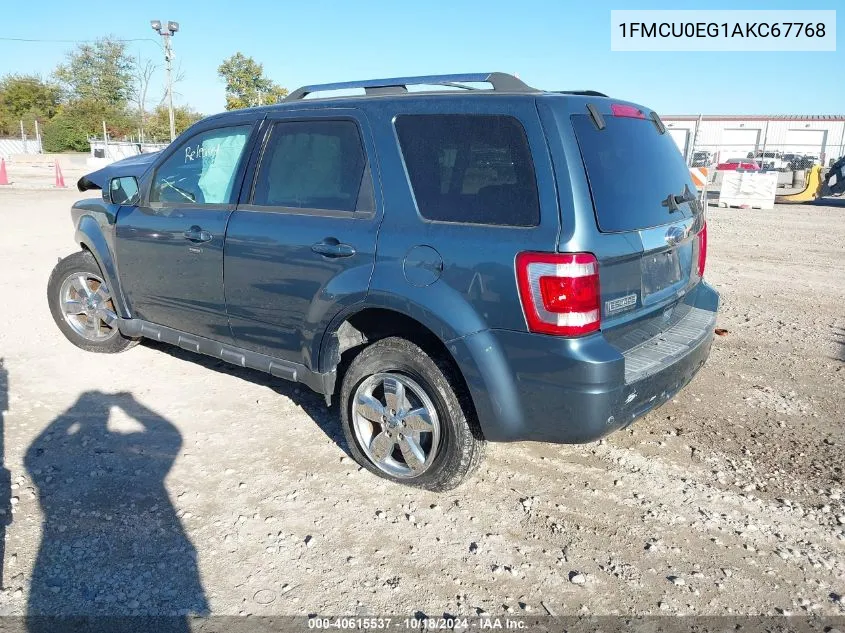 2010 Ford Escape Limited VIN: 1FMCU0EG1AKC67768 Lot: 40615537