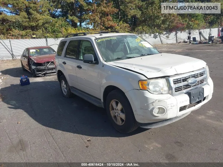 2010 Ford Escape Xlt VIN: 1FMCU0D78AKA10043 Lot: 40616424