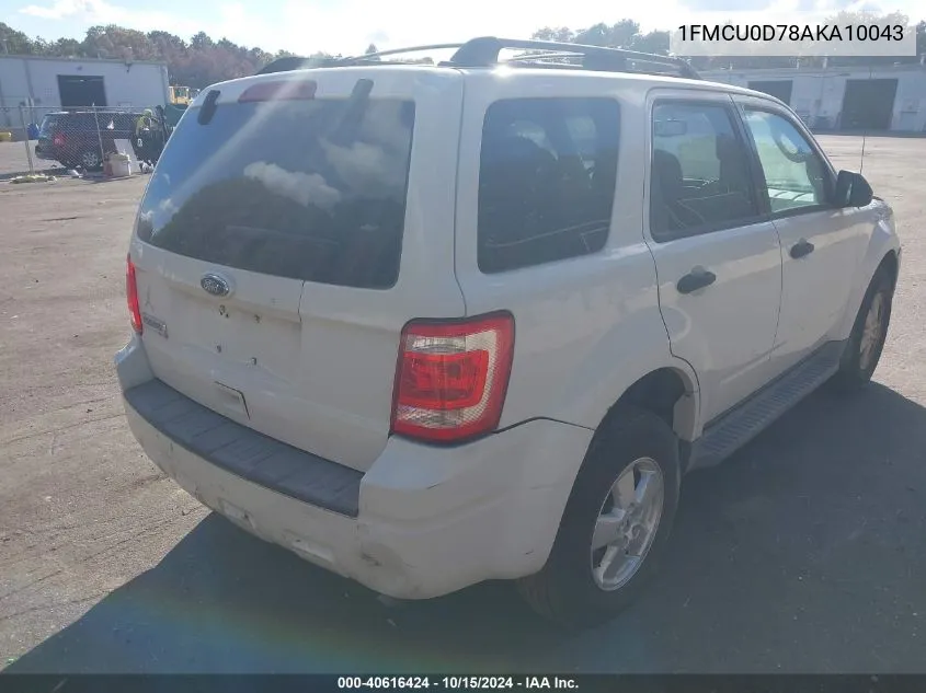 2010 Ford Escape Xlt VIN: 1FMCU0D78AKA10043 Lot: 40616424