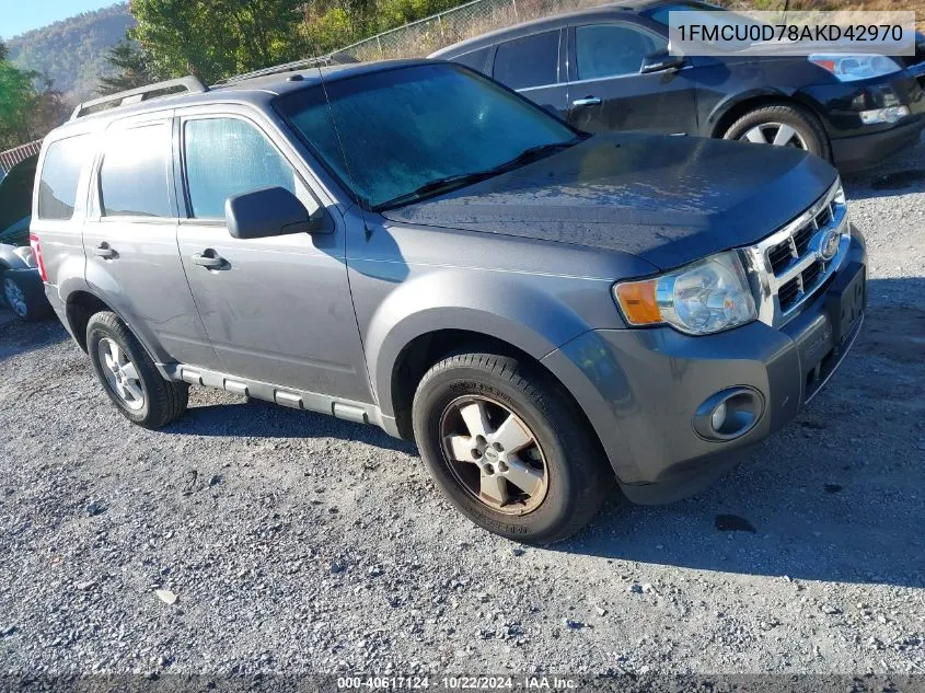 2010 Ford Escape Xlt VIN: 1FMCU0D78AKD42970 Lot: 40617124