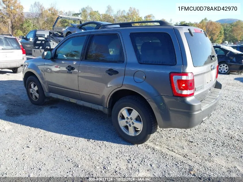 2010 Ford Escape Xlt VIN: 1FMCU0D78AKD42970 Lot: 40617124