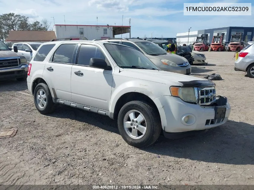 2010 Ford Escape Xlt VIN: 1FMCU0DG2AKC52309 Lot: 40628512