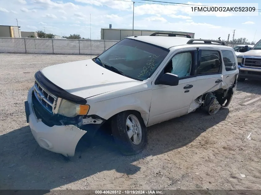 2010 Ford Escape Xlt VIN: 1FMCU0DG2AKC52309 Lot: 40628512