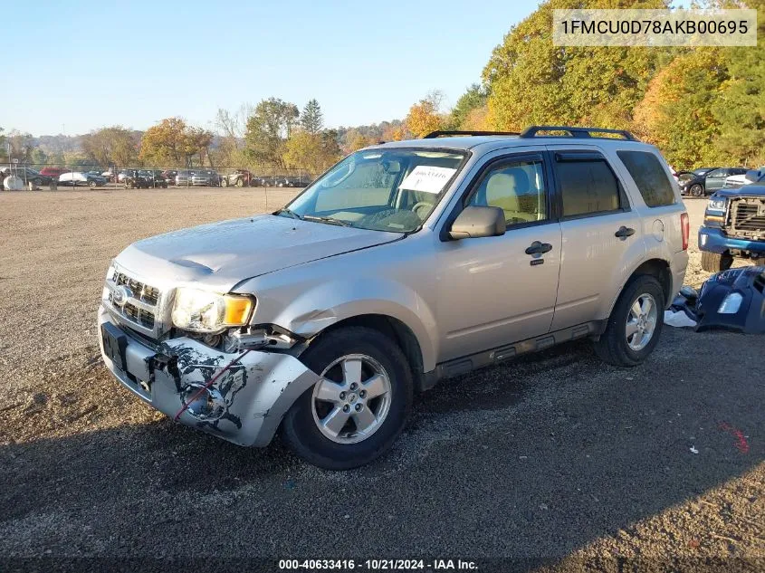 2010 Ford Escape Xlt VIN: 1FMCU0D78AKB00695 Lot: 40633416