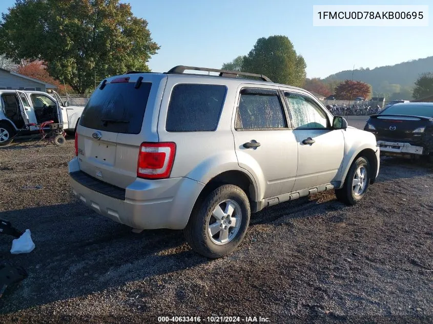 2010 Ford Escape Xlt VIN: 1FMCU0D78AKB00695 Lot: 40633416