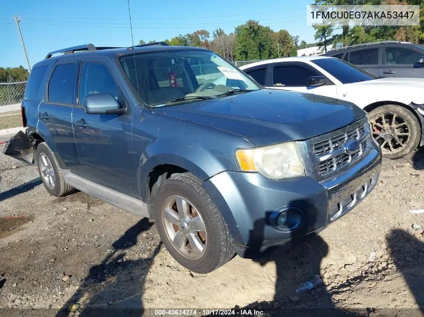 2010 Ford Escape Limited VIN: 1FMCU0EG7AKA53447 Lot: 40634274