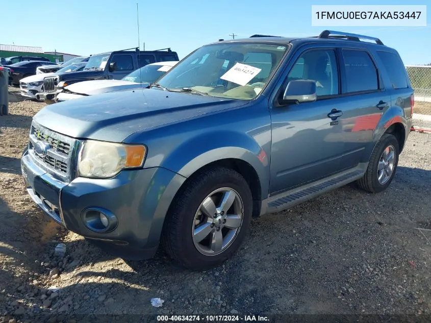 2010 Ford Escape Limited VIN: 1FMCU0EG7AKA53447 Lot: 40634274