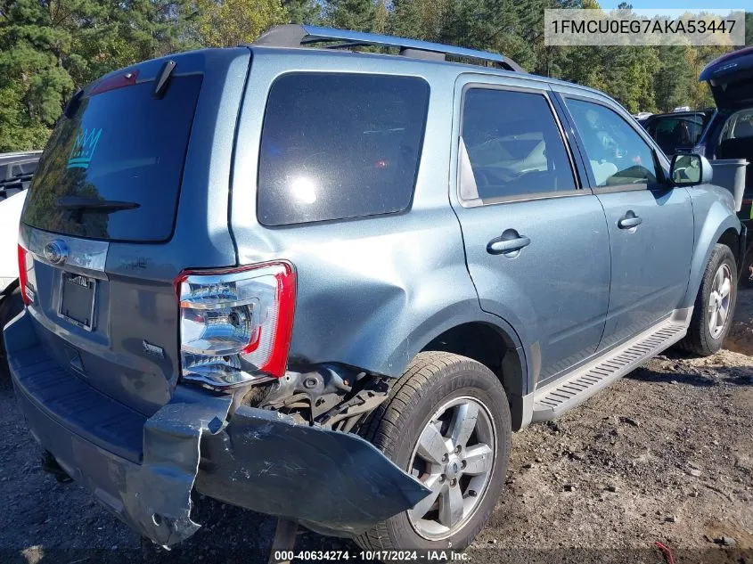 2010 Ford Escape Limited VIN: 1FMCU0EG7AKA53447 Lot: 40634274