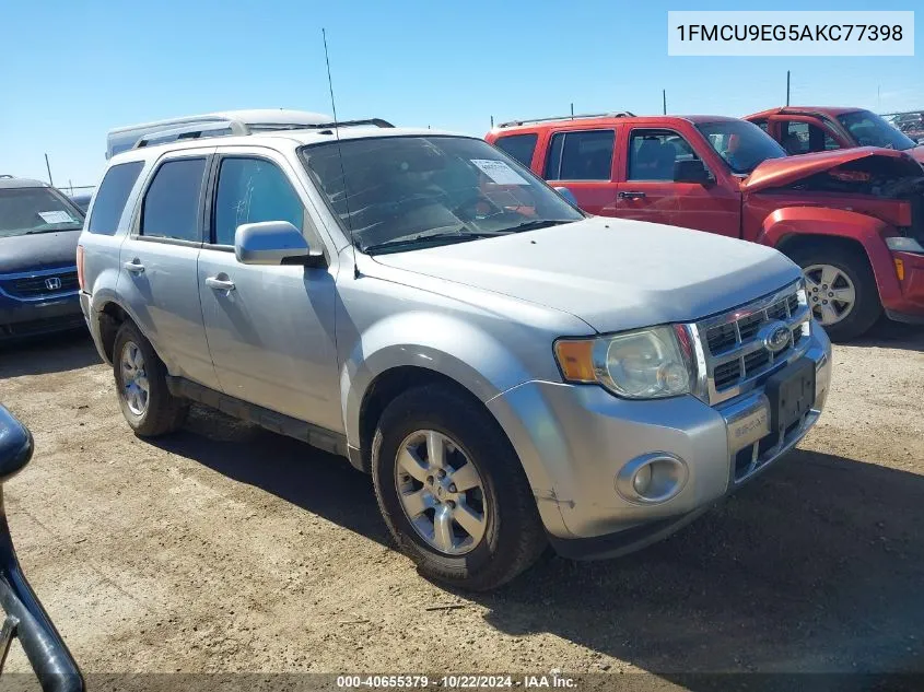 2010 Ford Escape Limited VIN: 1FMCU9EG5AKC77398 Lot: 40655379