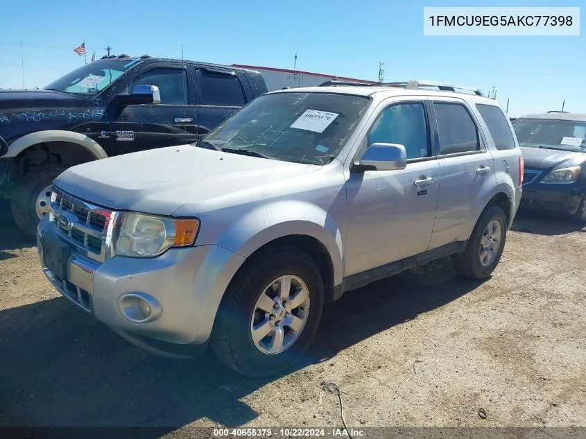 2010 Ford Escape Limited VIN: 1FMCU9EG5AKC77398 Lot: 40655379