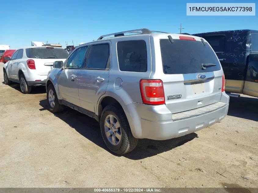 2010 Ford Escape Limited VIN: 1FMCU9EG5AKC77398 Lot: 40655379