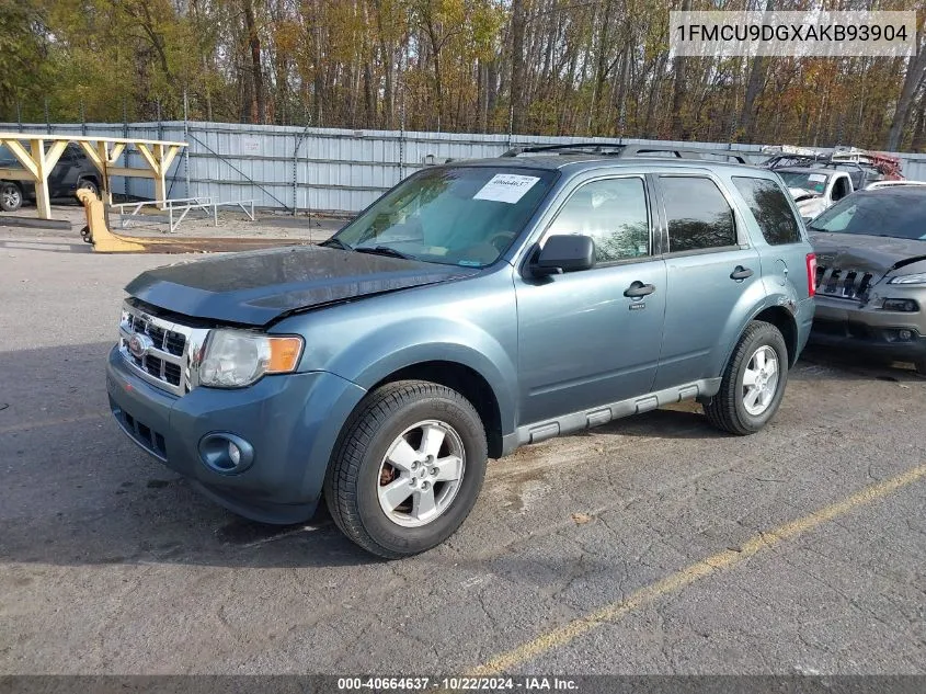 2010 Ford Escape Xlt VIN: 1FMCU9DGXAKB93904 Lot: 40664637