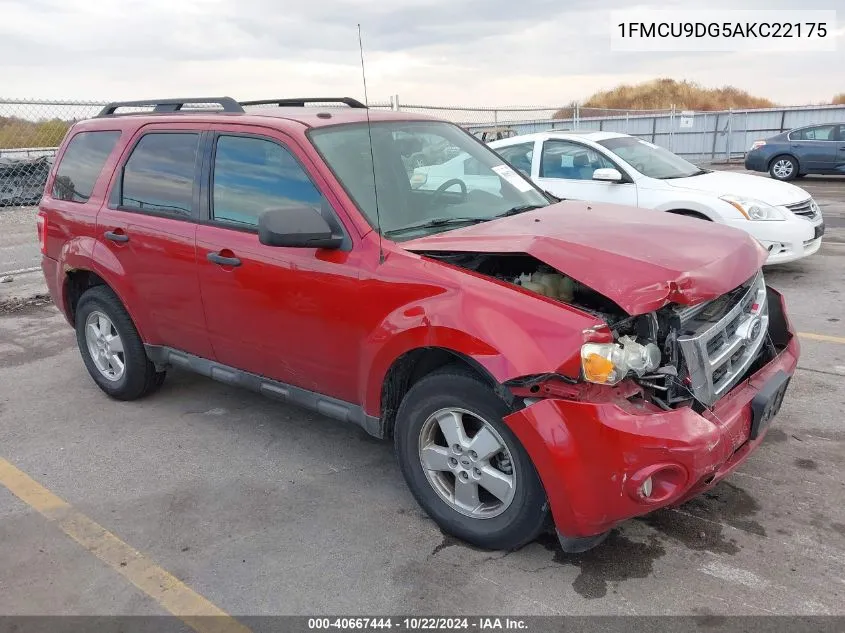 2010 Ford Escape Xlt VIN: 1FMCU9DG5AKC22175 Lot: 40667444