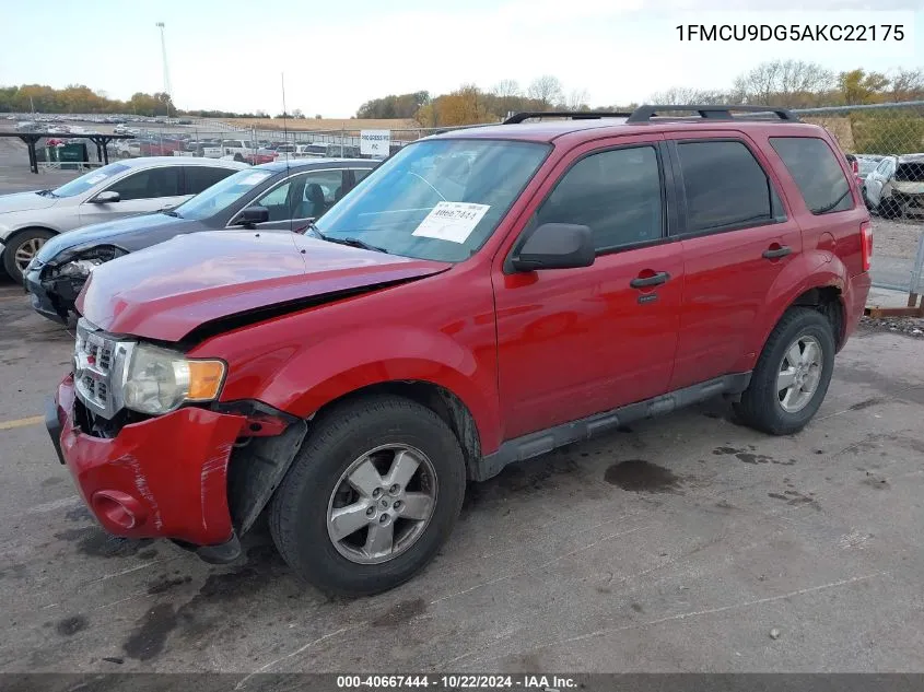 2010 Ford Escape Xlt VIN: 1FMCU9DG5AKC22175 Lot: 40667444