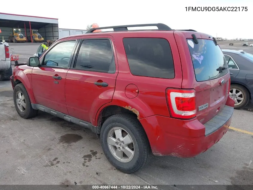 2010 Ford Escape Xlt VIN: 1FMCU9DG5AKC22175 Lot: 40667444