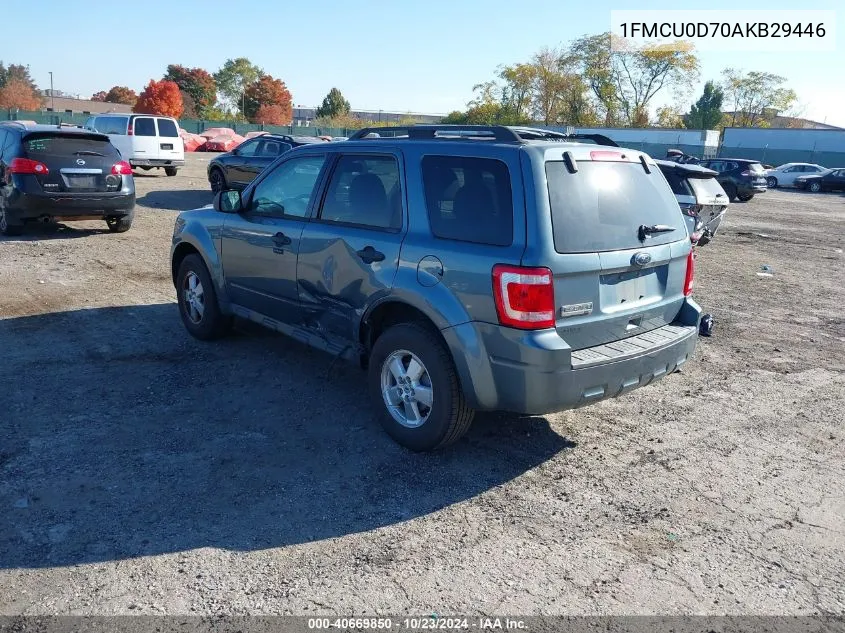 2010 Ford Escape Xlt VIN: 1FMCU0D70AKB29446 Lot: 40669850