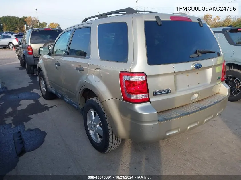 2010 Ford Escape Xlt VIN: 1FMCU0DG9AKC24796 Lot: 40670891