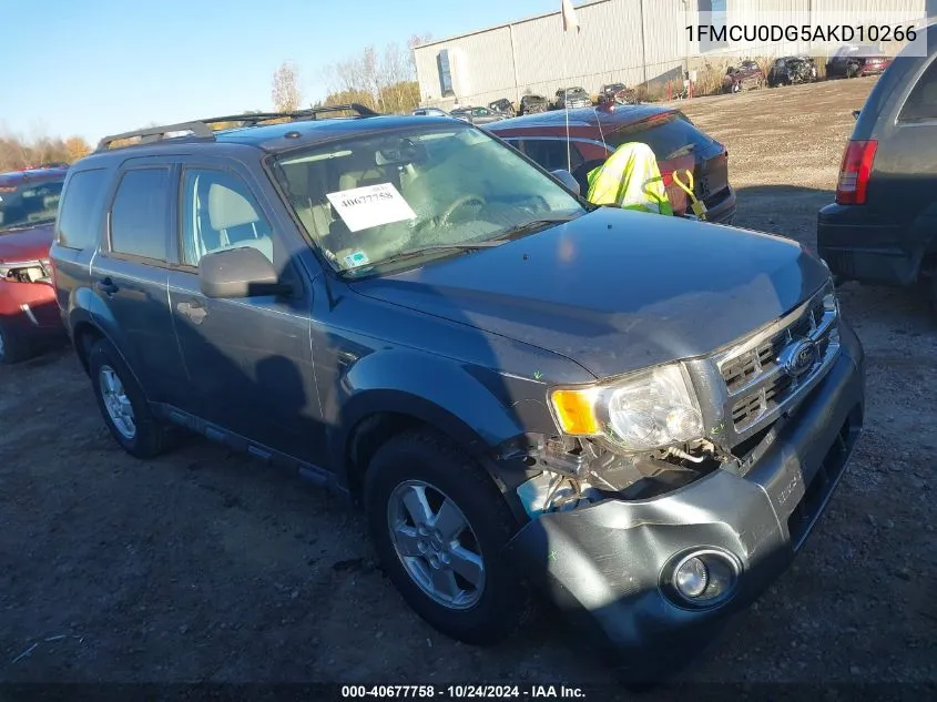 2010 Ford Escape Xlt VIN: 1FMCU0DG5AKD10266 Lot: 40677758