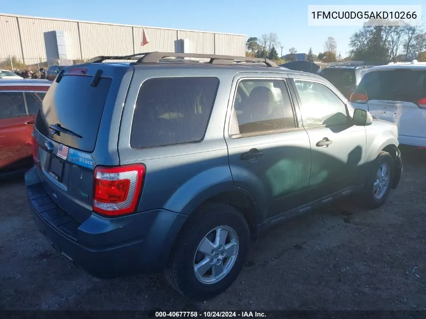 2010 Ford Escape Xlt VIN: 1FMCU0DG5AKD10266 Lot: 40677758