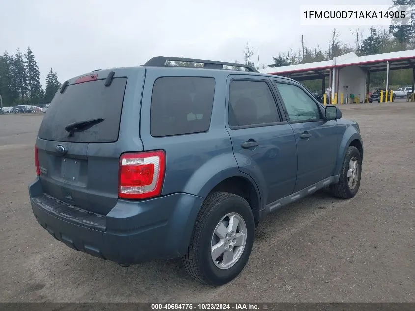 2010 Ford Escape Xlt VIN: 1FMCU0D71AKA14905 Lot: 40684775