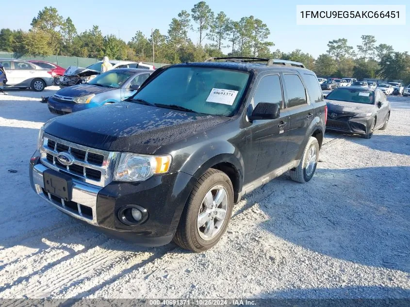 2010 Ford Escape Limited VIN: 1FMCU9EG5AKC66451 Lot: 40691371