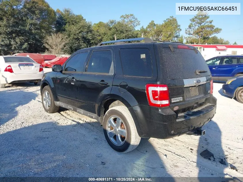 2010 Ford Escape Limited VIN: 1FMCU9EG5AKC66451 Lot: 40691371