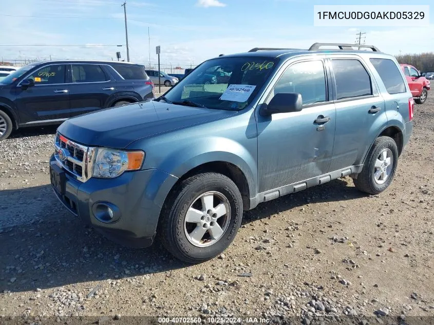 2010 Ford Escape Xlt VIN: 1FMCU0DG0AKD05329 Lot: 40702560