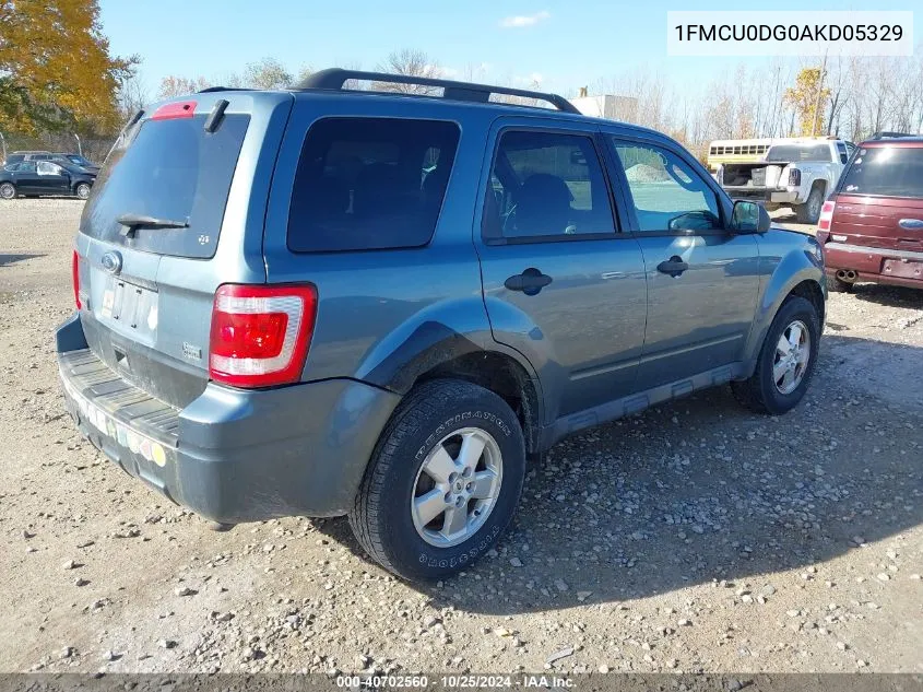 2010 Ford Escape Xlt VIN: 1FMCU0DG0AKD05329 Lot: 40702560