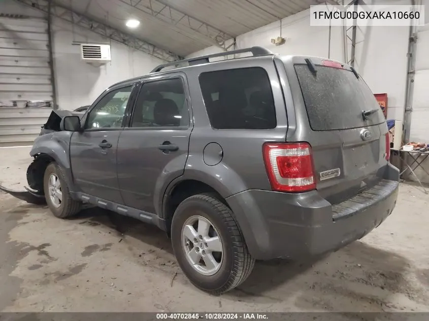 2010 Ford Escape Xlt VIN: 1FMCU0DGXAKA10660 Lot: 40702845