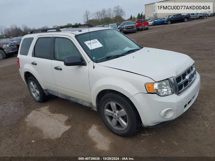 2010 Ford Escape Xlt VIN: 1FMCU0D77AKD00404 Lot: 40726638