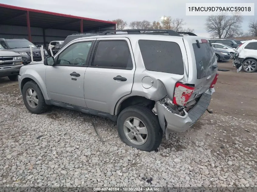 2010 Ford Escape Xlt VIN: 1FMCU9D79AKC59018 Lot: 40740184