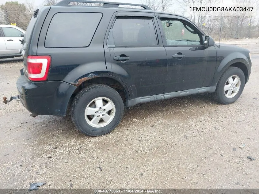 1FMCU0DG8AKA03447 2010 Ford Escape Xlt