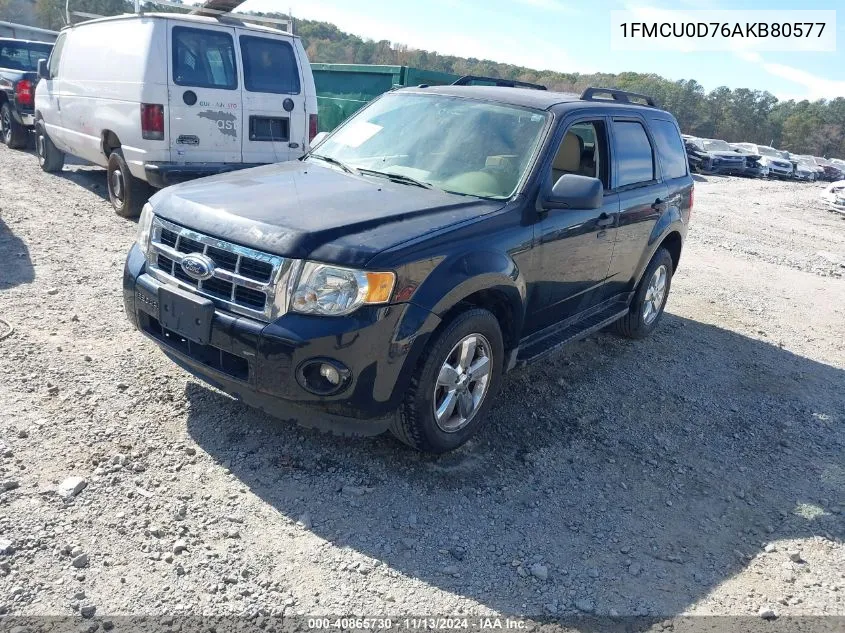 2010 Ford Escape Xlt VIN: 1FMCU0D76AKB80577 Lot: 40865730