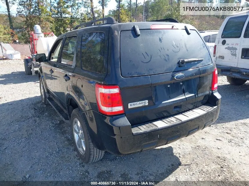 2010 Ford Escape Xlt VIN: 1FMCU0D76AKB80577 Lot: 40865730