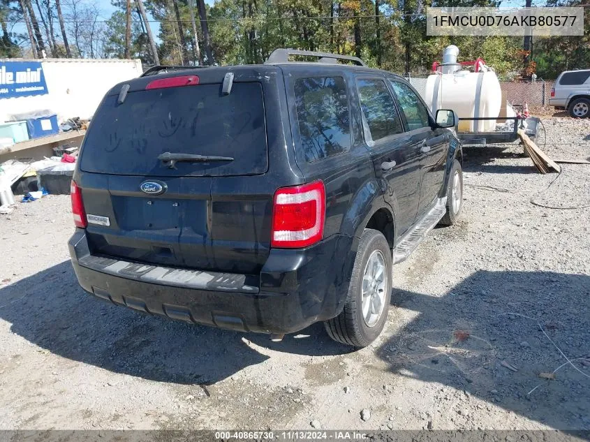 2010 Ford Escape Xlt VIN: 1FMCU0D76AKB80577 Lot: 40865730