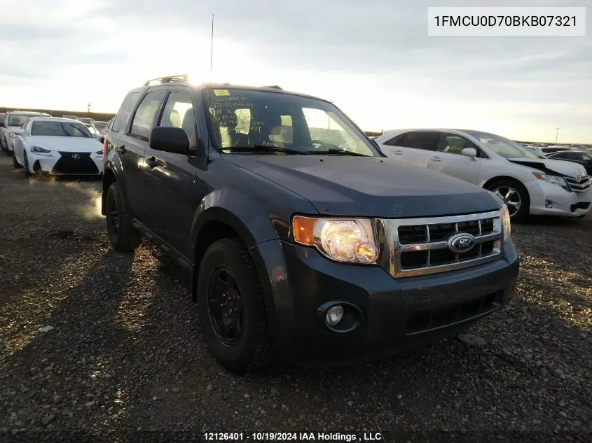 2011 Ford Escape Xlt Automatic VIN: 1FMCU0D70BKB07321 Lot: 12126401