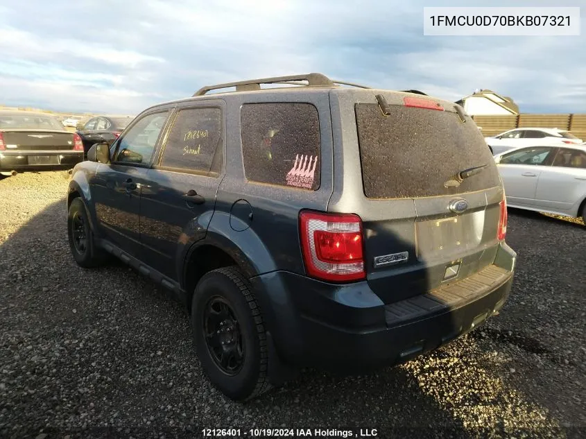 2011 Ford Escape Xlt Automatic VIN: 1FMCU0D70BKB07321 Lot: 12126401