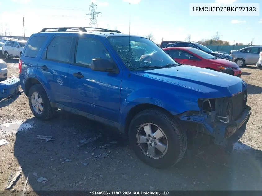 2011 Ford Escape Xlt VIN: 1FMCU0D70BKC27183 Lot: 12148506