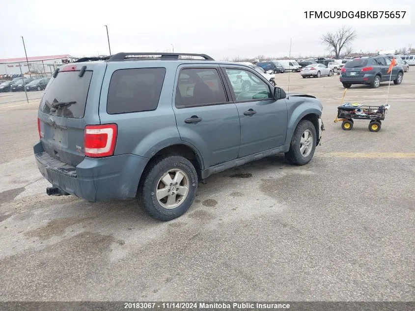 2011 Ford Escape Xlt V6 VIN: 1FMCU9DG4BKB75657 Lot: 20183067