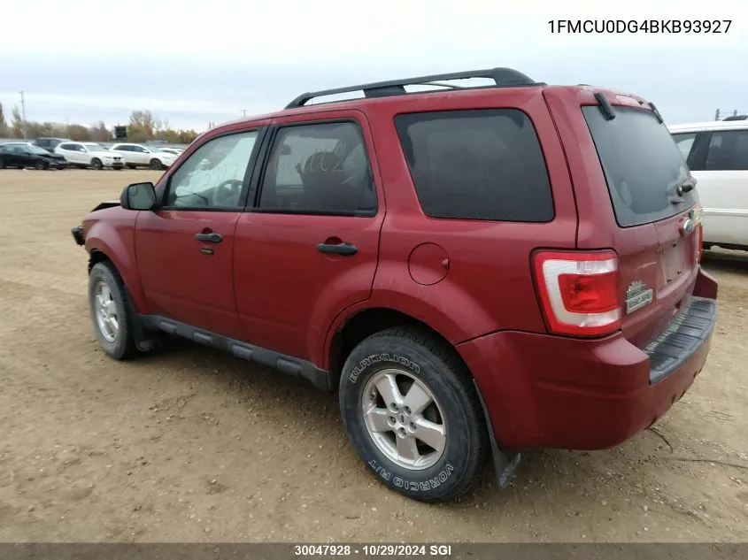 2011 Ford Escape Xlt VIN: 1FMCU0DG4BKB93927 Lot: 30047928